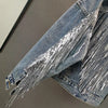 Women’s Loose Fit Cropped Jean Jacket with Tassel Details