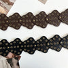 Women's retro rivets wide faux leather belt