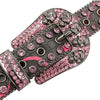 Punk leather belts with skull rhinestones