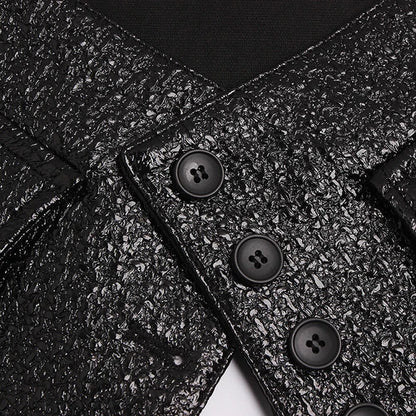 Women's faux leather corset belt with button fastening