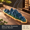 Mountain Incense Burner with Ceramic Landscape and Bamboo Base 1