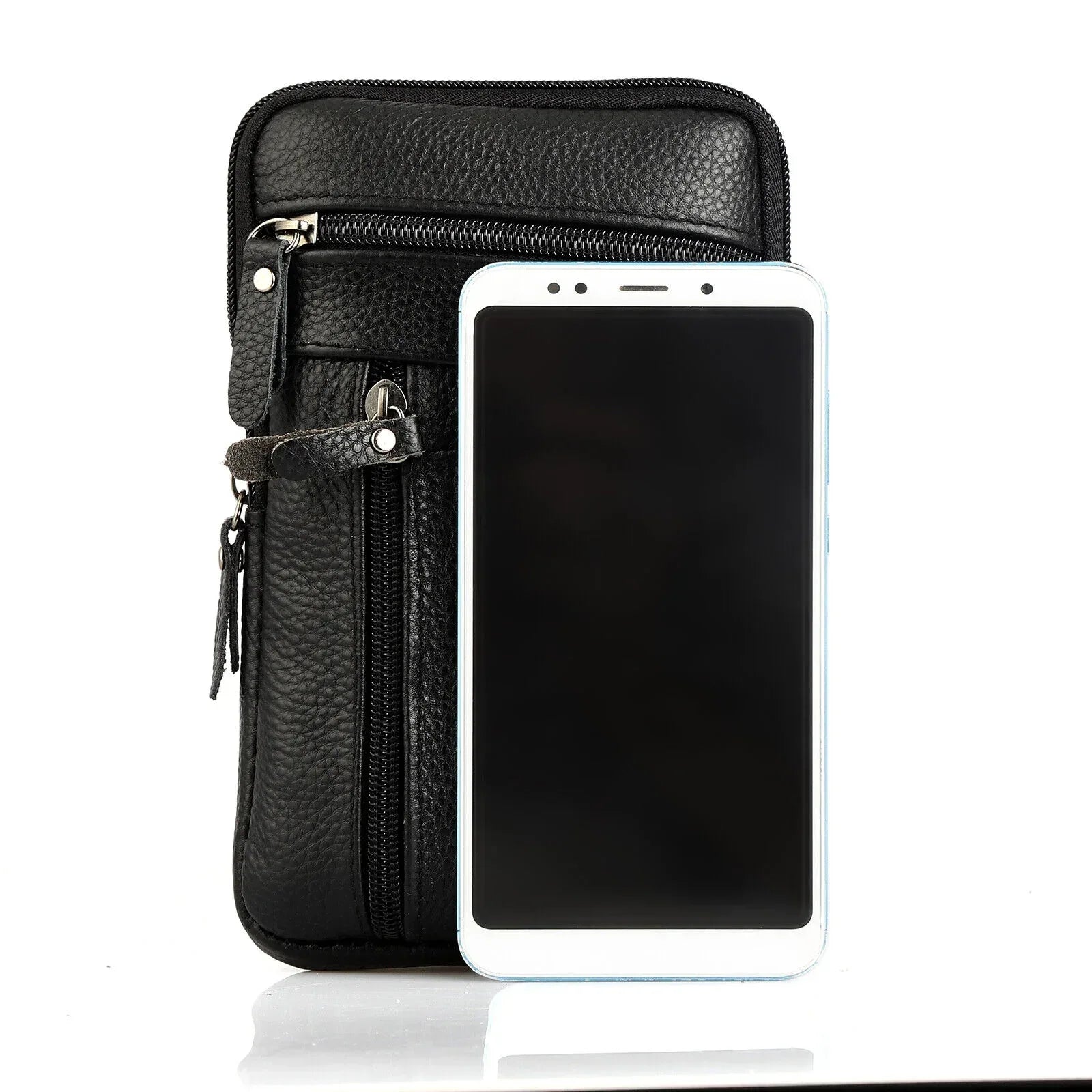 Leather phone pouch waist bag