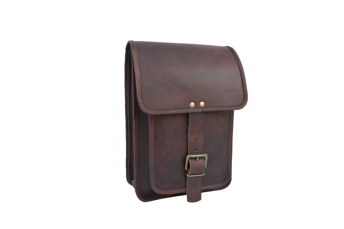 Black Leather Satchel Crossbody Bag for Men Messenger