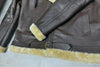 Leather jacket mens genuine shearling aviator coat