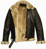 Leather jacket mens genuine shearling aviator coat