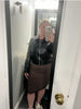 Cropped Faux Leather Jacket Women Black Casual Short Fit