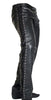 leather pants mens side lace up biker style with slim fit structure