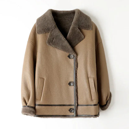 Women Leather Jacket with Merino Wool Interior 1 S