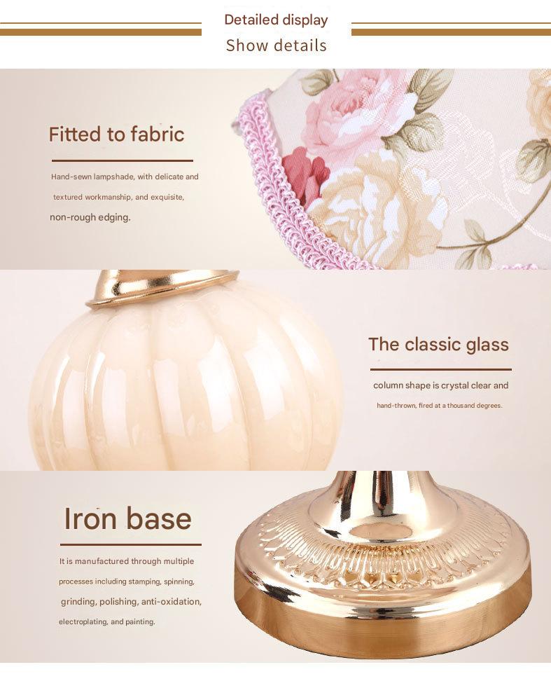 Mid century modern glass fabric table lamp