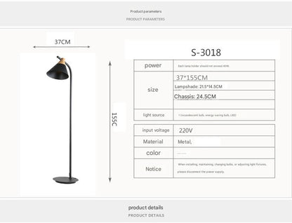 Nordic macaron cone shade standing floor lamp
