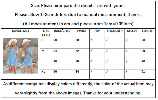 Denim mini dress puff sleeve slim fit summer style