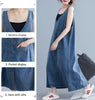 Baggy denim overall dress for women