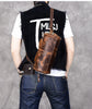 Small Barrel Duffel Bag in Brown Genuine Leather for Men