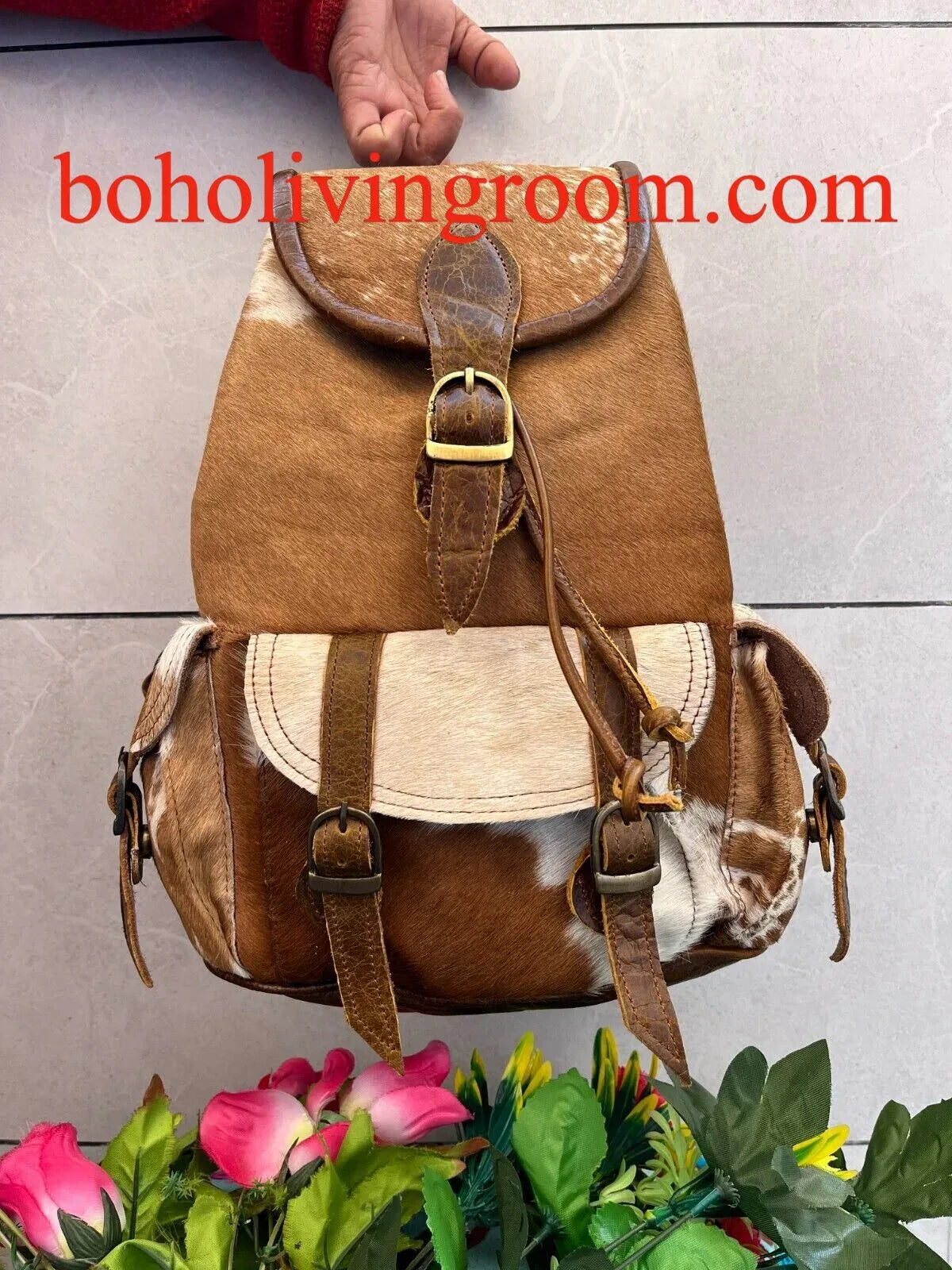 cowhide backpack purse small leather backpack bag