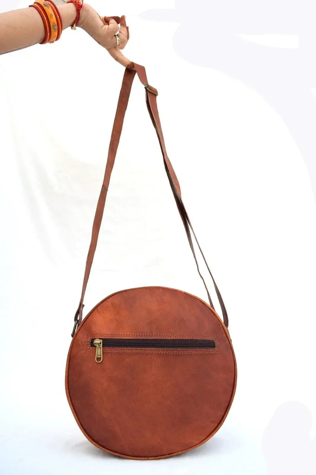 Leather sling crossbody bag messenger style