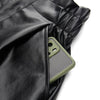 Genuine Leather Shorts Women Loose Wide Leg Cropped
