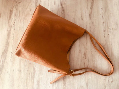Soft Leather Tote Bag Lightweight Roomy Leather Tote