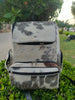 grey white cowhide backpack real hair leather bag