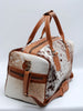 cowhide duffle bag speckled travel luggage bag