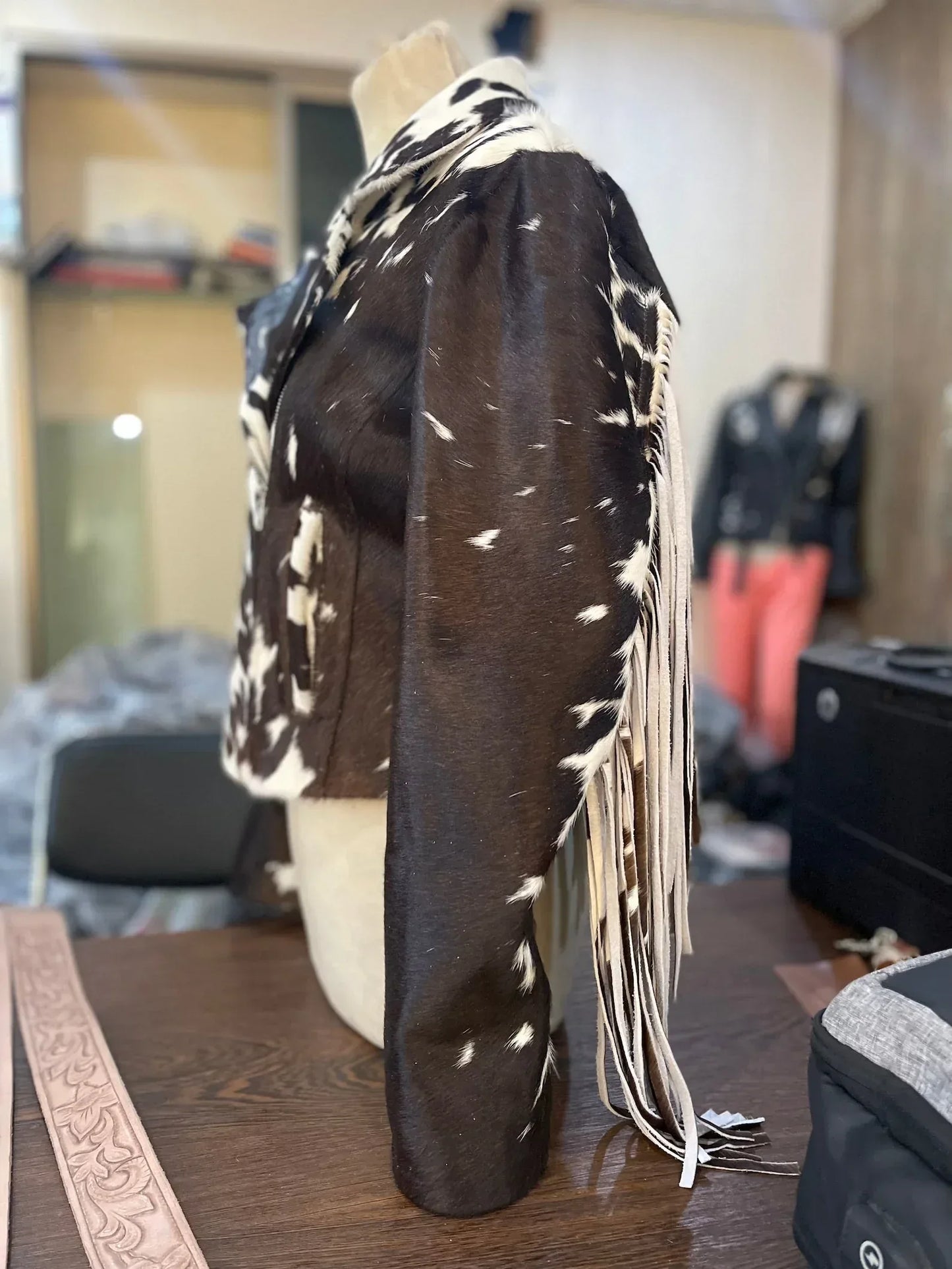 Handmade Cowhide Jacket Womens – Hair On Hide Biker Jacket