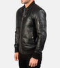 minimal leather jacket black mens