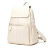 Genuine leather backpack women compact purse biege