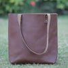 Leather Tote Bag Large Carry On Chocolate