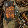 Tooled Leather Wallet for Men with Samurai Engraved