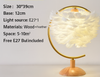 Feather Table Lamp for Bedroom with Wooden Base