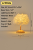 Feather Table Lamp for Bedroom with Wooden Base