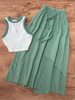 women casual vest skirt set breathable summer midi outfit 1 S
