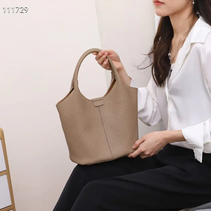 Pebbled Leather Tote Bag with Detachable Crossbody Strap 3