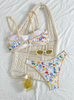 Floral bikini set adjustable strap swimwear