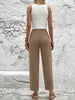 Women Tie Waist Leg Trousers