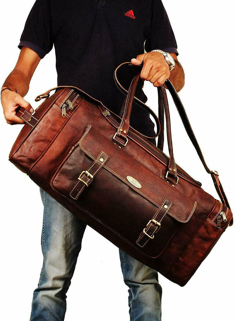 Extra Large Genuine Leather Travel Bag for Men