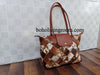 tricolor cowhide tote purse hair on hide leather handbag