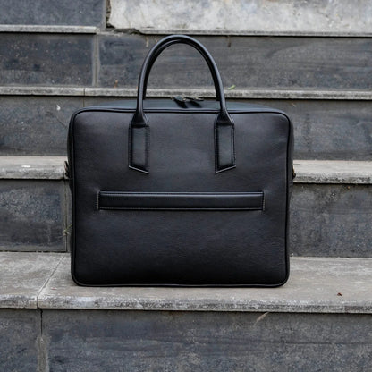 Leather Briefcase With Trolley Sleeve Laptop Travel Work Bag