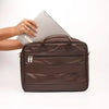 Cowhide Leather Laptop Bag With Trolley Sleeve Briefcase