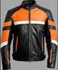 leather jacket man snap collar black