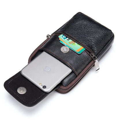 genuine cowhide leather phone holster crossbody bag