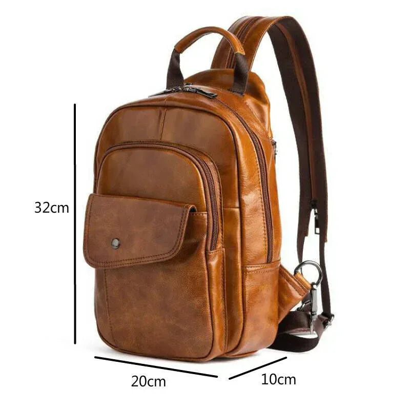 Real Leather Retro Mini Backpack