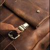 Brown cowhide leather backpack rucksack laptop travel