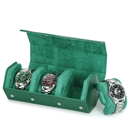 3 slot watch box for men leather travel watch case