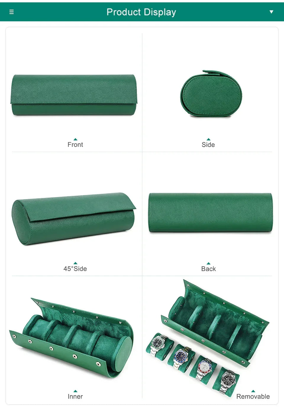 4 slot watch box for men leather watch display case