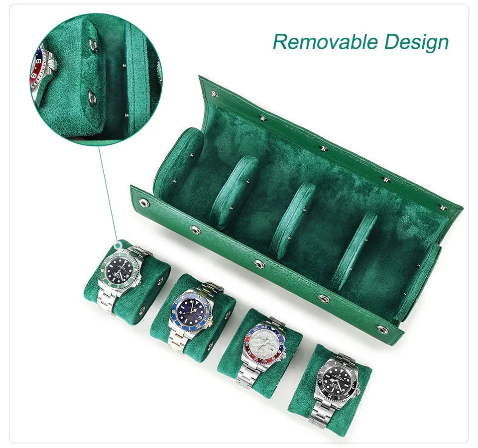 4 slot watch box for men leather watch display case