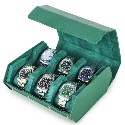Luxury leather watch box for men 6 slot watch case