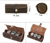 Leather watch travel case for men 3 slot watch roll organizer
