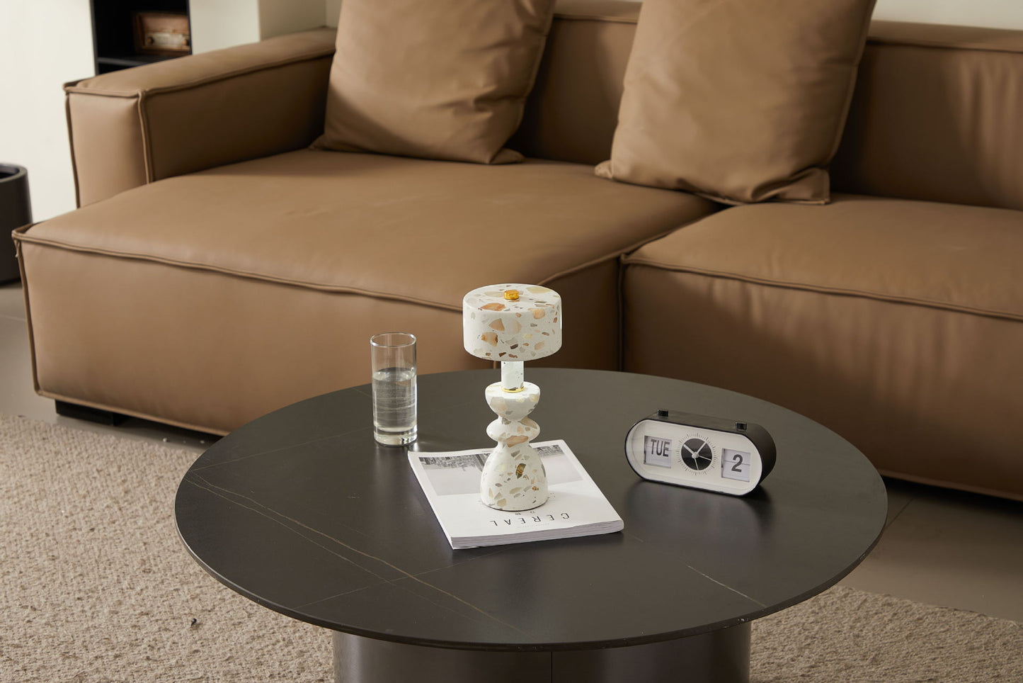 Rechargeable marble touch table lamp Water-polished jade