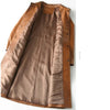 Brown Leather Trench Coat Womens Long Genuine Overcoat
