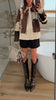 Brown cowhide jacket women western pony coat